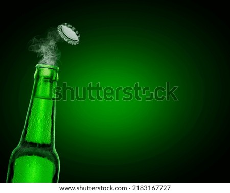 Similar – Image, Stock Photo Green Beer bottle with drops of dew condensation alcohol