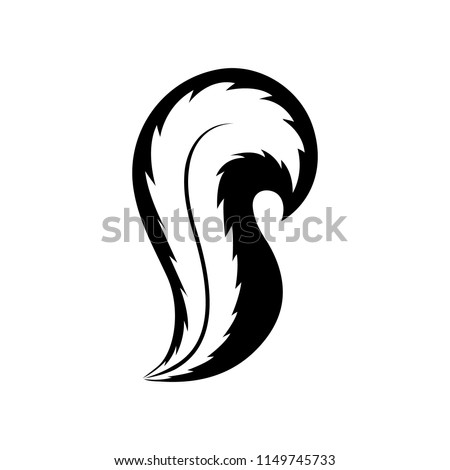 Skunk Tails vector logo icon.Initial S.