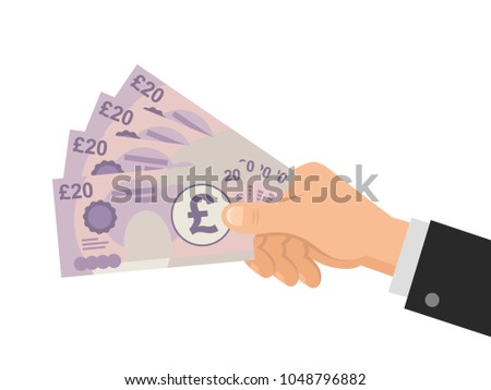 Businessman Hand Holding Money Euro Bills Banknotes Isolated