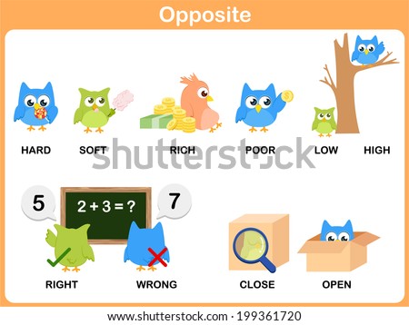 Opposite Word For Preschool (Hard, Soft, Rich, Poor, Low, High, Right ...