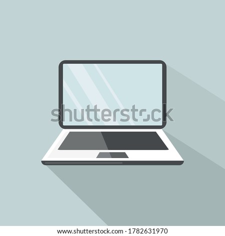 Laptop open flat icon vector