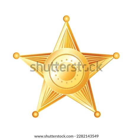 vector golden stars. flat image of a bright yellow star. five pointed star. sheriff's star
