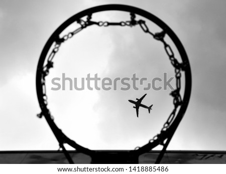 Similar – Image, Stock Photo Frame within a frame through the legs of a long abandoned railway bridge