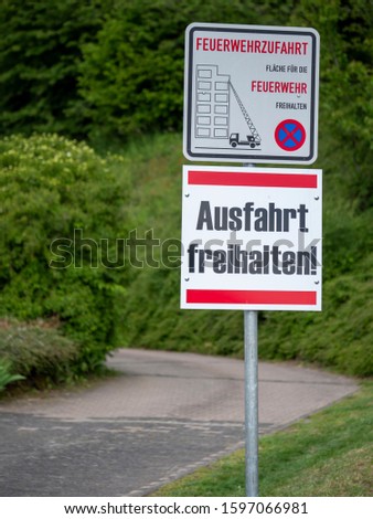 Similar – Image, Stock Photo Fire brigade access prohibited Fun picture