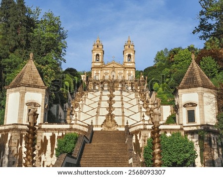 Similar – Foto Bild Park und Barocktreppe des Heiligtums der Nossa Senhora dos Remédios Portugal