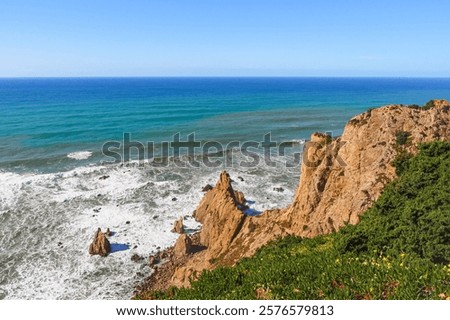 Similar – Image, Stock Photo Rocky hillside near ocean under cloudy sky