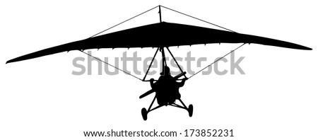 hang-glider silhouette on a white background