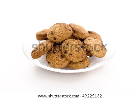 Plate Of Cookies Isolated On White Background Stock Photo 49225132 ...