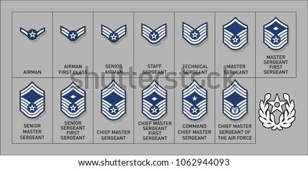 Air Force Enlisted Rank Insignia - Isolated Vector Illustration