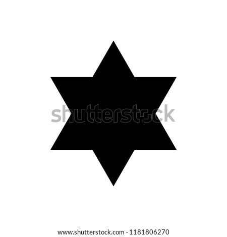 six-pointed star, triangle, vector icon