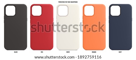 silicone cases for smartphones isolated on white background. mobile phone accessories with shadow. stock vector illustration