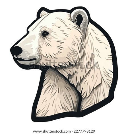 Polar Bear Flat Icon Isolated On White Background