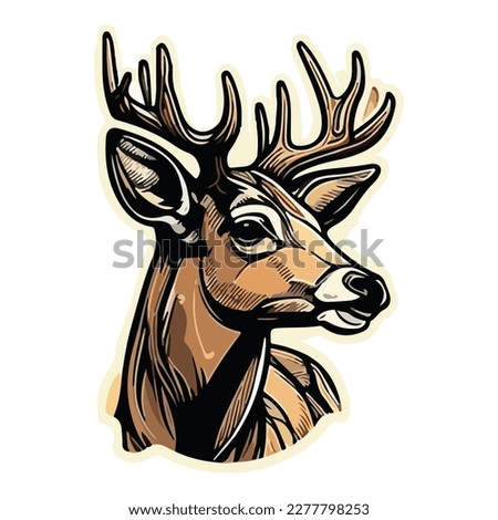 Deer Flat Icon Isolated On White Background