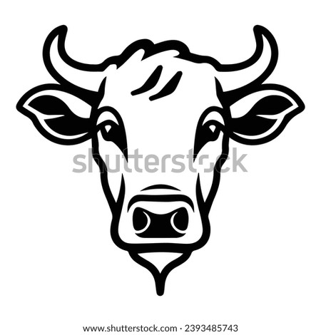 Cow Flat Icon Isolated On White Background