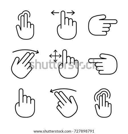 Hand Gestures Icon Set