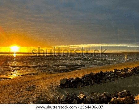 Image, Stock Photo Low tide. Mudflat. Cloud.