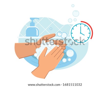 Person washing hands in sink carefully with soap foam from dispenser for 20-30 seconds to prevent coronavirus infection close up. Everyday hygiene essentials. Safety during COVID-19 pandemia.