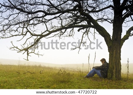 Man Resting Under A Tree. Stock Photo 47720722 : Shutterstock