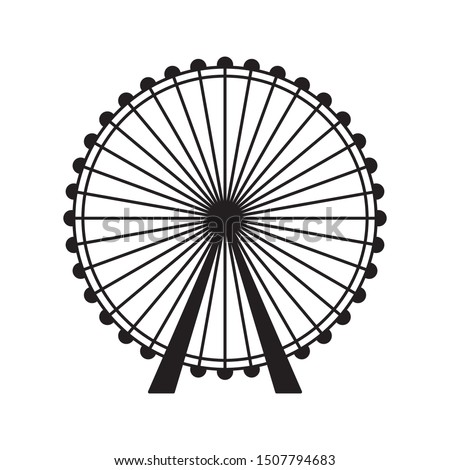 Ferris wheel Vector Icon. Ferris wheel icon in cartoon style isolated on white background