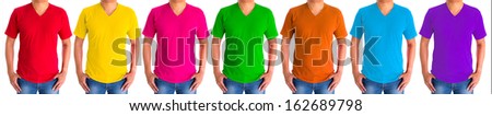 7 day 7 color V-neck short sleeve t-shirt