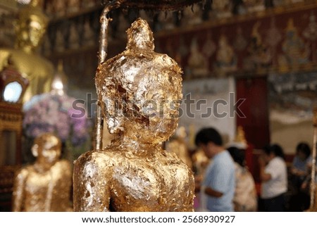 Similar – Image, Stock Photo Buddha face covered with tree roots