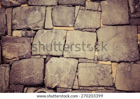 Old stone wall pattern from Osaka castle, Japan, process color