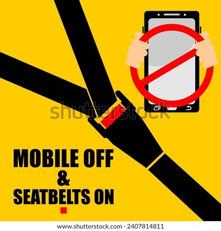 Mobile off and seat belts on, sign vector