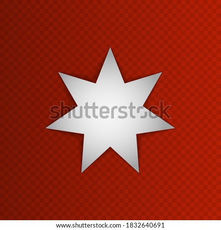 White seven-pointed star on red background. Jordan. 25th of May. Vector illustration. National symbol. EPS10