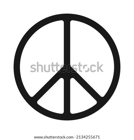 Black Peace icon isolated on white background. Pacific logo, sign. Hippie symbol of peace. Design element for anti-war company. Vector illustration. EPS10