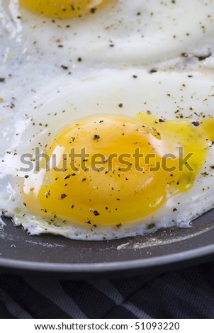 Fried Eggs With Salt And Black Pepper