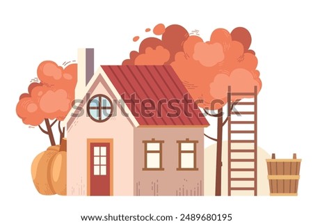 Image, Stock Photo Ladder with tree in spring