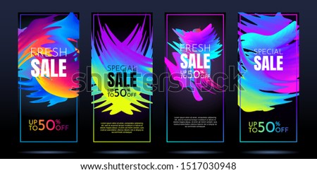 Vector abstract sale banners. Flat geometric dynamic color frame. Modern Art graphics. Element for design business cards, invitations, flyers and brochures. Light background set. Discount template