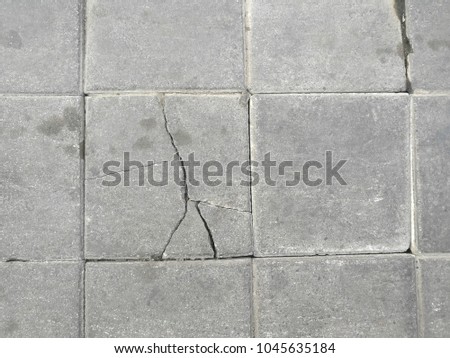 Close Up Cracked Concrete Brick Texture Pathway Cement Floors Top Close Up Cracked Concrete Brick Texture Pathway Cement Floors Top