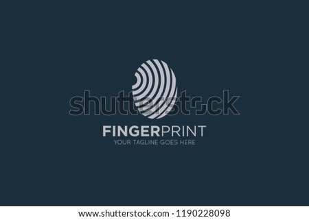 finger print logo, icon, symbol design template