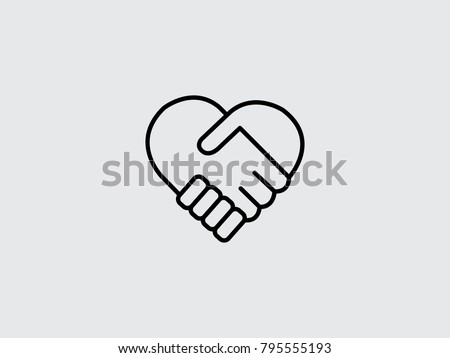 silhouette handshake icon, logo, symbol, design template