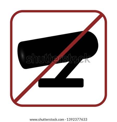 Icon turned off surveillance camera. Simple illustration of the subject. Security symbol Can be used for web and mobile interface. Modern style vector