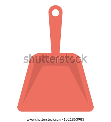 
Flat icon of a single red dust pan
