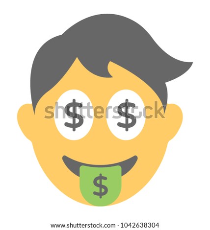 Shutterstock Puzzlepix - an emoji with dollar eyes showing greed