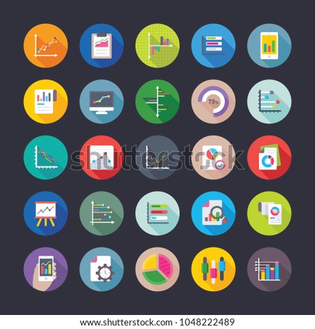 
Reports and Charts Flat Icons Set
