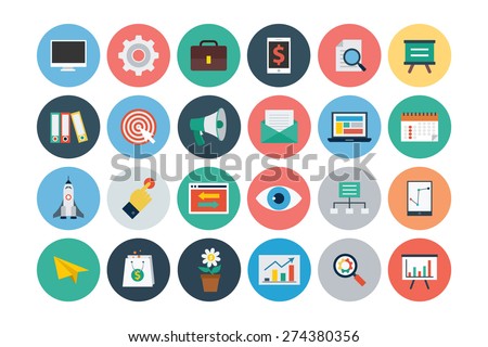 Flat Seo and Marketing Icons - Vol 1