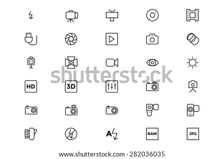 Photography Line Vector Icons 2