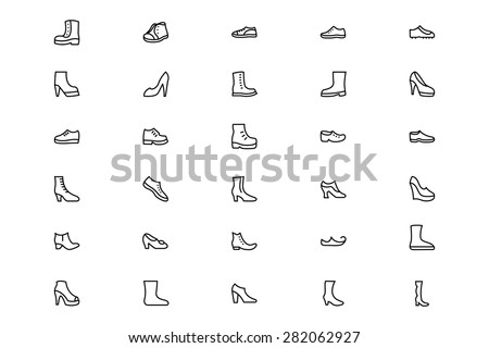 Shoes Line Vector Icons 1