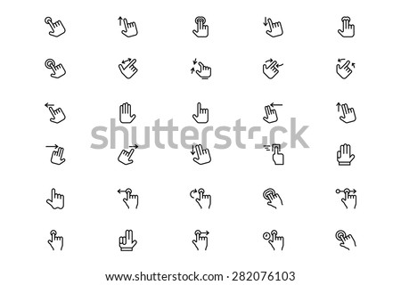 Hand Gesture Line Vector Icons 1