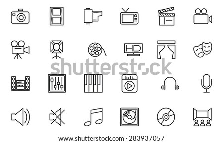 Media and Advertisement Line Icons 1