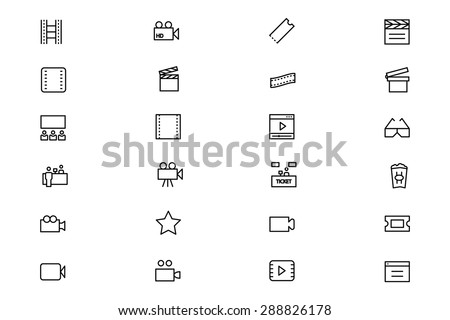 Cinema Vector Line Icons 3