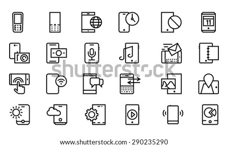 Mobile Vector Line Icons 3