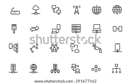 Network and Sharing Vector Outline Icons 2
