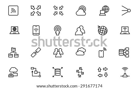 Network and Sharing Vector Outline Icons 4