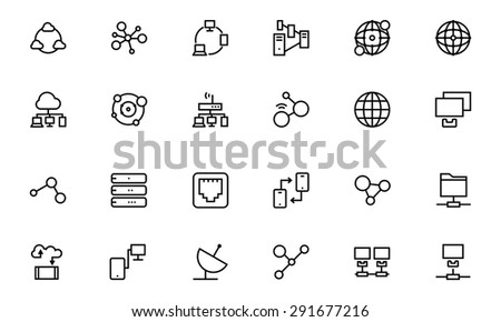 Network and Sharing Vector Outline Icons 1