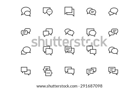 Chat Messages Line Vector Icons